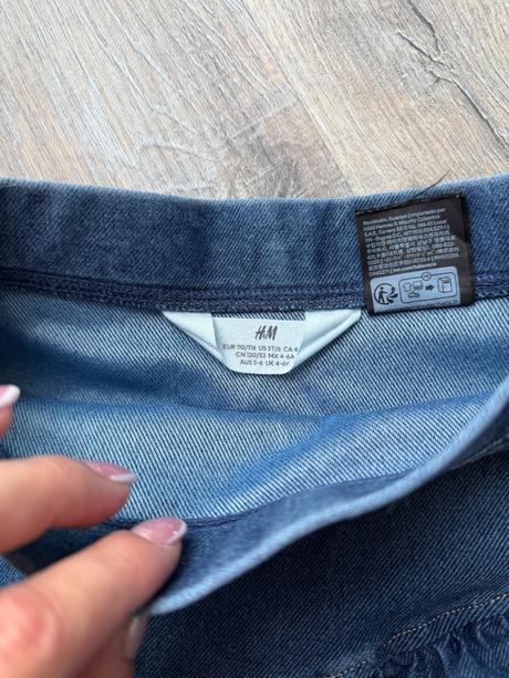 Riflová pružná sukna na gumku, h&m,110