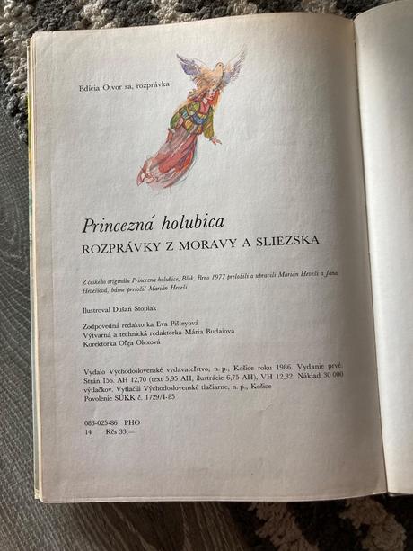 Princezná holubica prvé vydanie 1986,