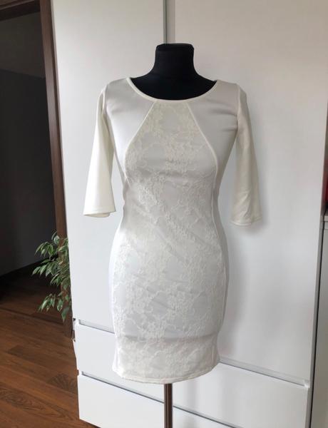 Biele elastické šaty, s