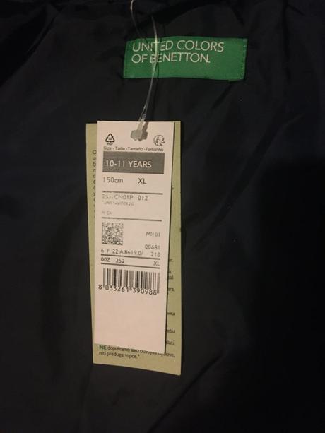 3x nová zimná vetrovka benetton veľ. 146, benetton,146