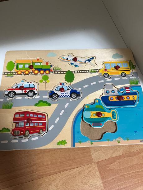 Vkladačka drevená - dopravné prostriedky, 