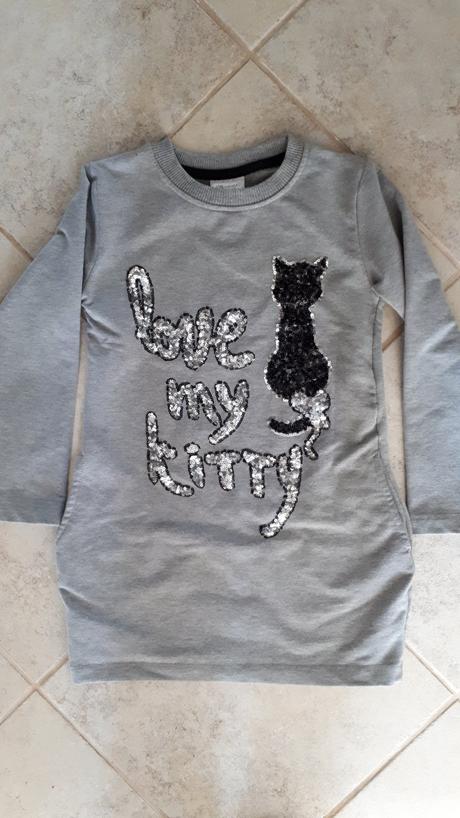 Tunika s flitrovými mačičkami, 110