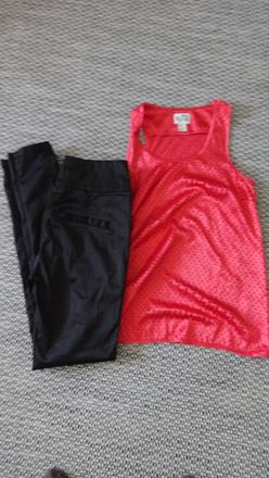 Lesklé nohavice+top m, m