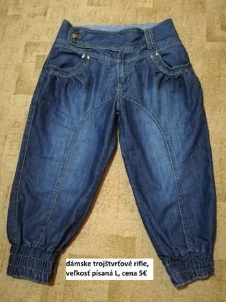 Dámske trojštvrťové rifle, l