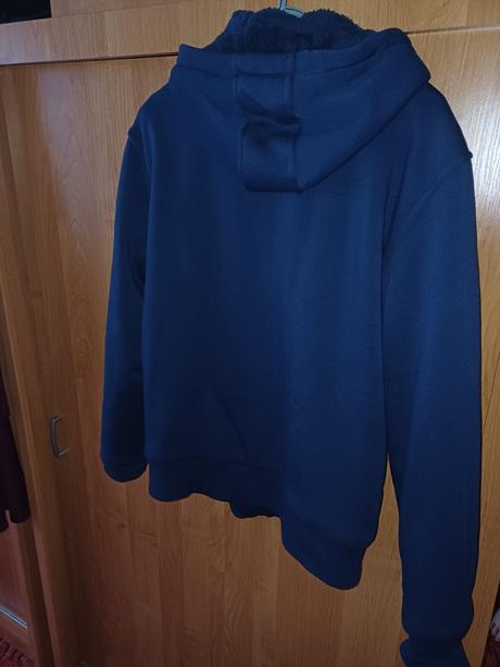 Pánska tmavomodrá  mikina s kozusinkou l, l