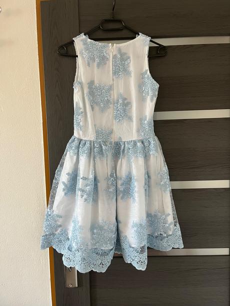 Bielomodré spoločenské šaty, xs