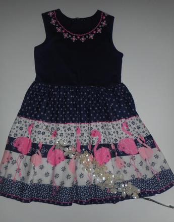 Šaty v.128/134 plameňák, 134