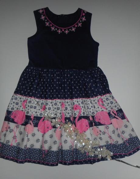 Šaty v.128/134 plameňák, 134