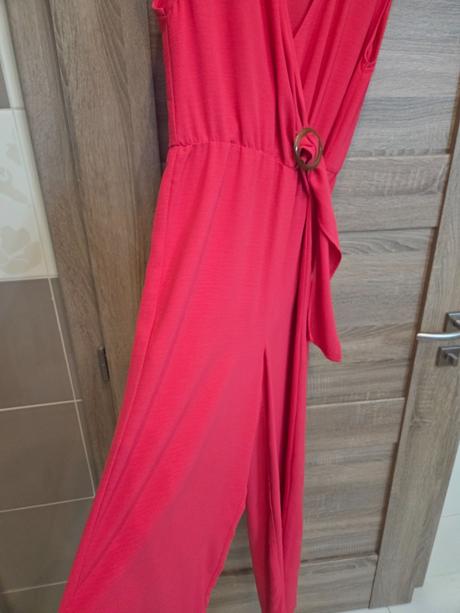 Nohavicový overal malinový, orsay,40