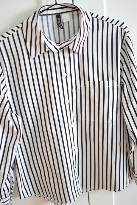 Bielo-čierna košeľa s, h&m,s
