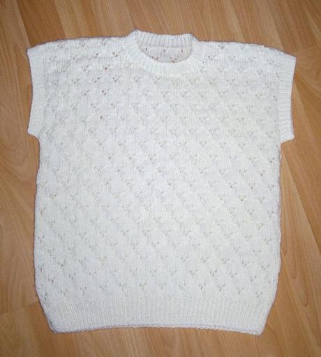 Biela pletená vesta, m