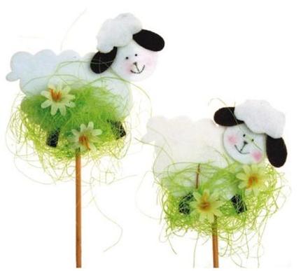 Ovečka z filcu zápich 8 cm + špajla,