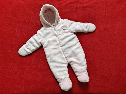 Teplá ružová kombinéza 3-6 mes., 62