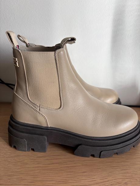 Kožené čižmy tommy hilfiger, tommy hilfiger,37