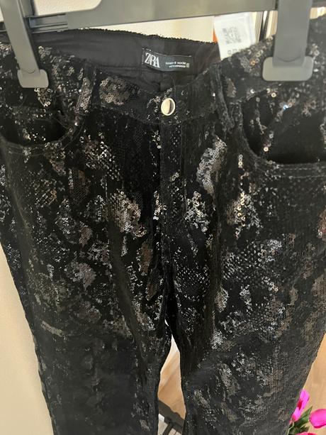 Zara flitrovane nohavice, zara,l