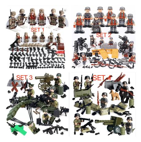 Postavičky vojakov nemci 2 sv. + doplnky,