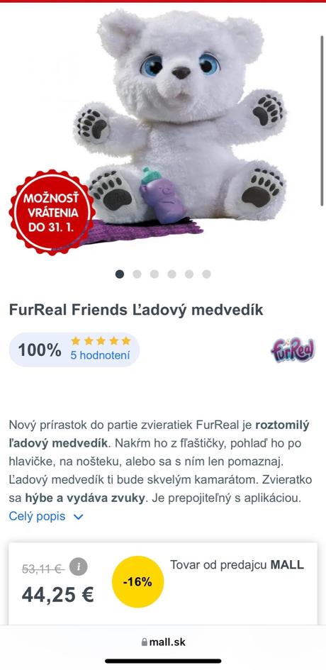 Furreal macko biely, 