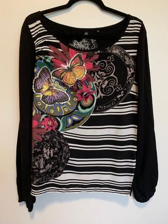 Desigual čierne tričko s dlhým rukávom, desigual,m