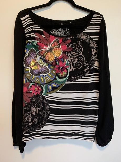 Desigual čierne tričko s dlhým rukávom, desigual,m
