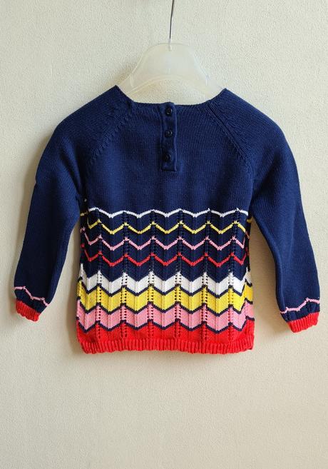 Tmavomodrý pruhovaný dievčenský pulóver vel. 68, marks & spencer,68