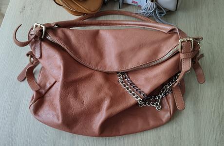 Kožená koňaková kabelka, 