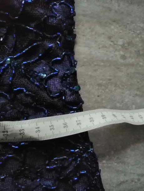 Luxus vyšívané modré šaty petrakocianova, v38-40, 40