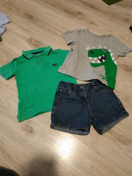 Tričko 2x plus riflové kraťasy, 86–98