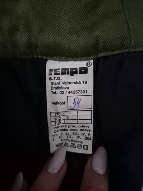Pracovna bunda a nohavice, 54