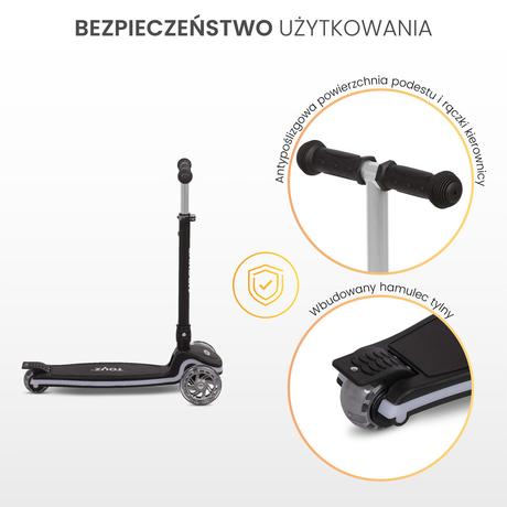 Toyz detská balančná kolobežka carbon so svetelným,
