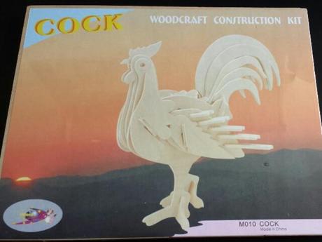 Woodcraft drevené 3d puzzle kohút,