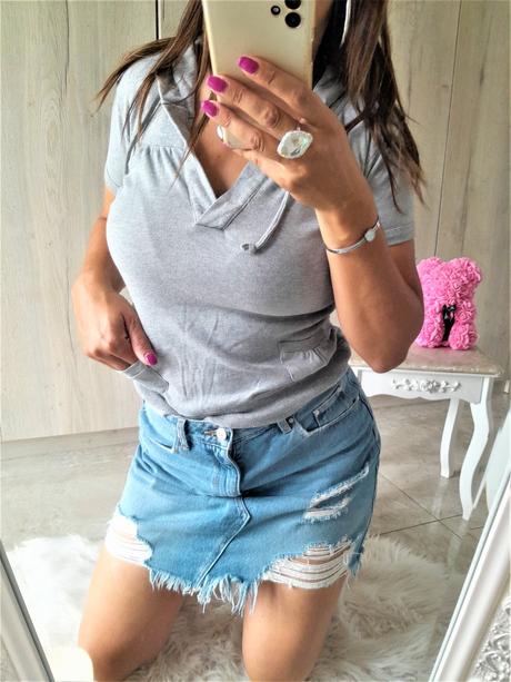 Tričko s kapucňou denim-s, denim,s