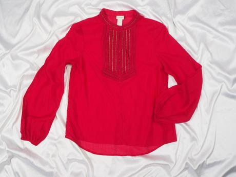 Kvalitná červená blúzka h&m conscious collection, h&m,34