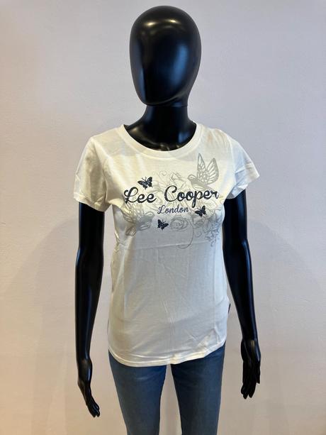 Dámske krémové tričko s potlačou a nápisom (38), lee cooper,m