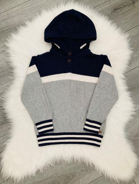 Svetrík s kontrastnými blokmi 110/116, h&m,116