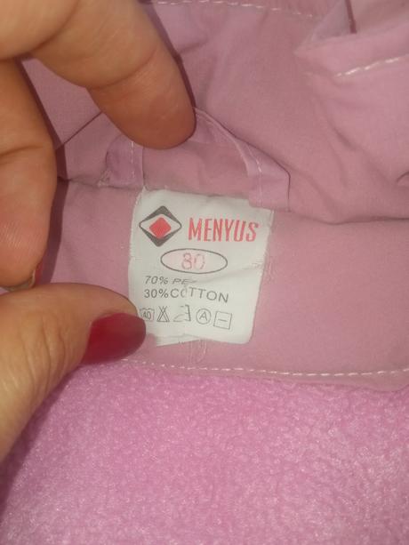 Ružová zimná bunda a ružové oteplovačky (80), 80