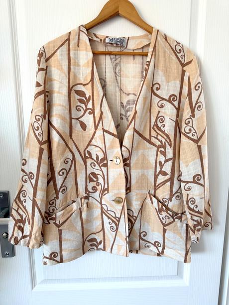 Vintage ľanová bunda caroline rohmer secesný štý, l