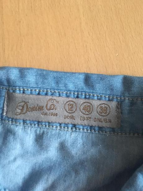 Riflova košeľa s čipkovanými rukávmi, 40, denim,40