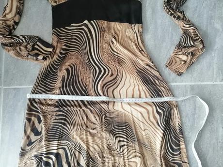 Hnedé vzorované šaty v34-36, 36