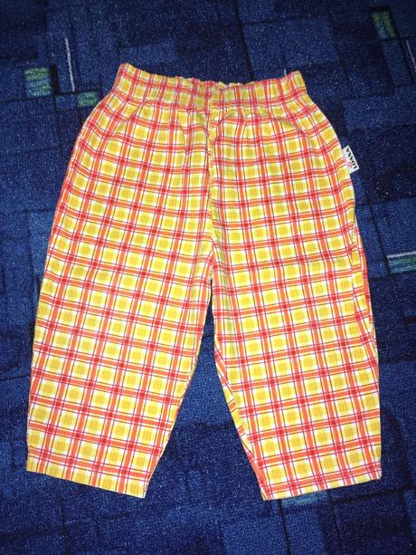 Kárované nohavice, bavlnené, 74, loana,74