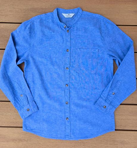 Modrofialvá chlapčenská bavlnená košeľa, h&m,164 / 170
