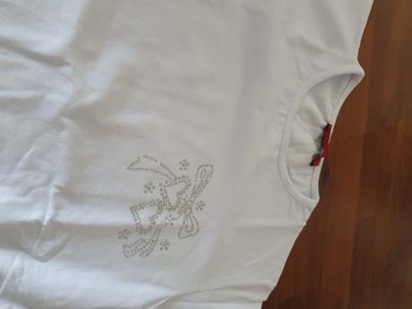 Snehobiele tričko s ligotavým srdiečkom veľ. 158, 158