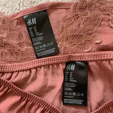 H&m saténové pyžamo s čipkou, h&m,xs