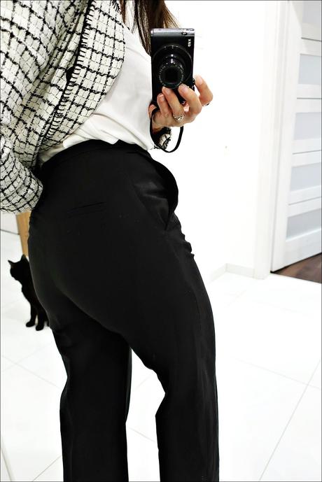 Čierne biznis nohavice, h&m,xs