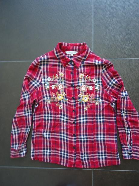 Vyšívaná káro košeľa vel. 34, f&f,xs