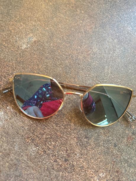 Slnečné okuliare zlatý kovový ram, h&m