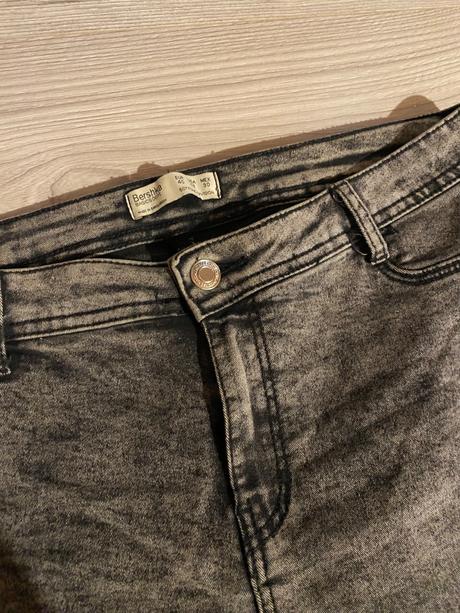 Sivé/mramorované skinny džínsy bershka, bershka,40