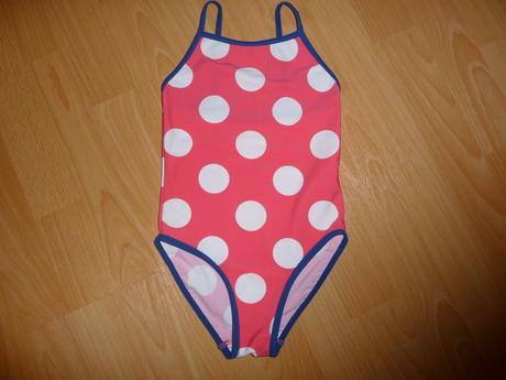 Ružovomodré bodkované plavky na 5-6 rokov, f&f,116