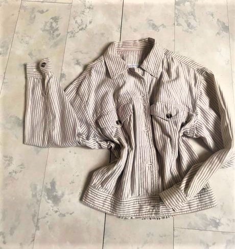 Letná ľanová crop bunda, l