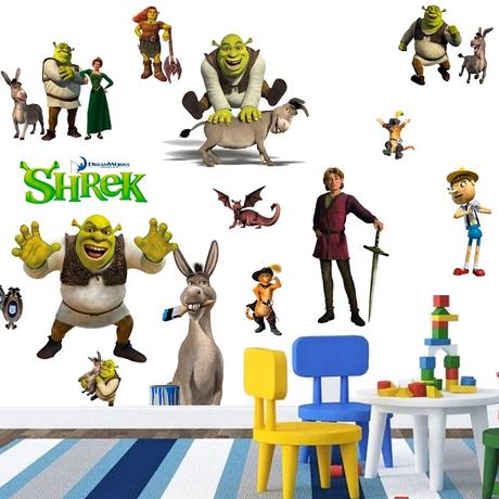 3d nálepka na stenu shrek,