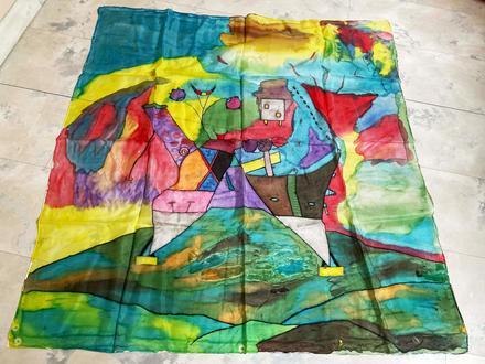 Hodvábna šatka desigual, desigual,xl